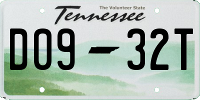 TN license plate D0932T