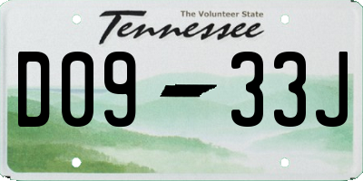 TN license plate D0933J