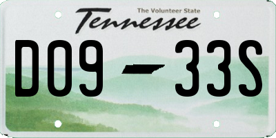 TN license plate D0933S