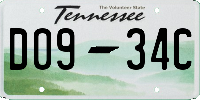 TN license plate D0934C