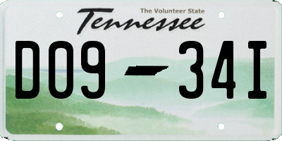 TN license plate D0934I