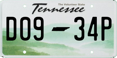 TN license plate D0934P