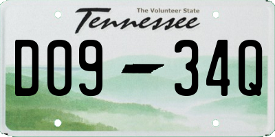 TN license plate D0934Q