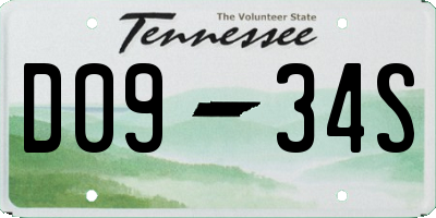 TN license plate D0934S