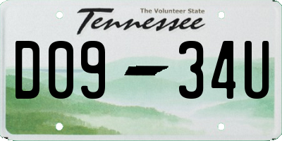 TN license plate D0934U