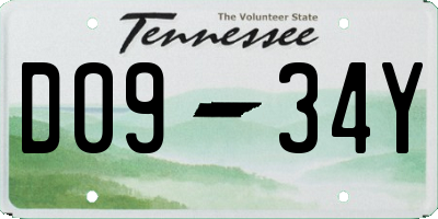TN license plate D0934Y