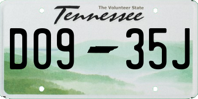 TN license plate D0935J