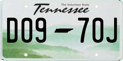 TN license plate D0970J