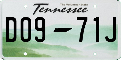 TN license plate D0971J