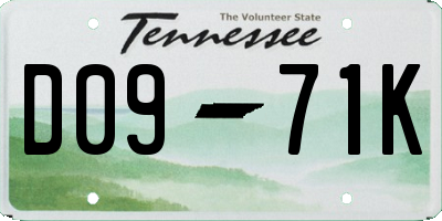 TN license plate D0971K