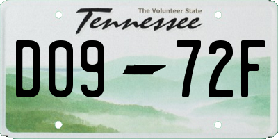 TN license plate D0972F