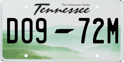 TN license plate D0972M