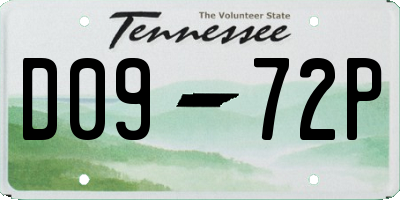 TN license plate D0972P