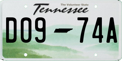 TN license plate D0974A