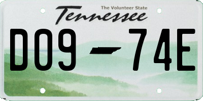 TN license plate D0974E