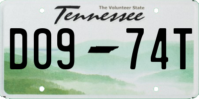 TN license plate D0974T