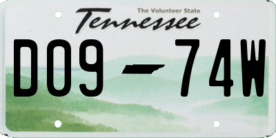 TN license plate D0974W
