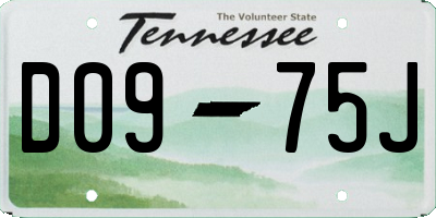 TN license plate D0975J