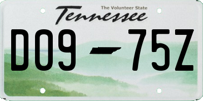 TN license plate D0975Z