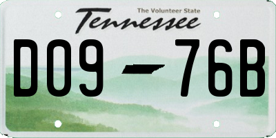 TN license plate D0976B