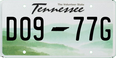 TN license plate D0977G