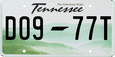 TN license plate D0977T