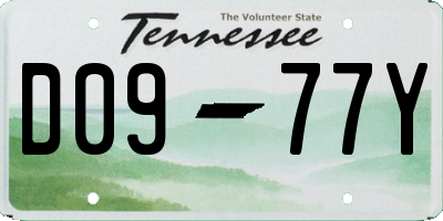 TN license plate D0977Y