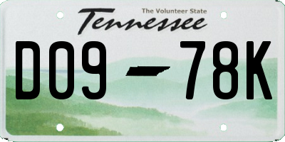 TN license plate D0978K