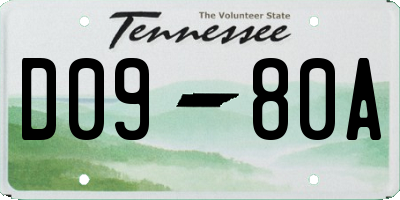 TN license plate D0980A