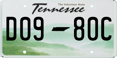 TN license plate D0980C