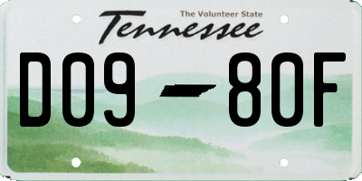 TN license plate D0980F