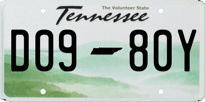 TN license plate D0980Y