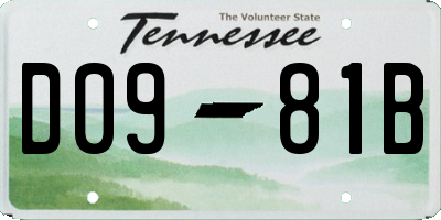 TN license plate D0981B