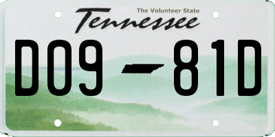 TN license plate D0981D