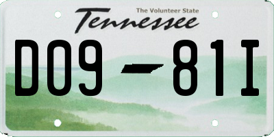 TN license plate D0981I
