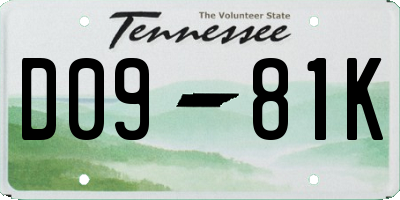 TN license plate D0981K