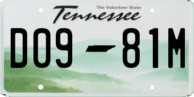 TN license plate D0981M