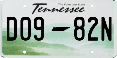 TN license plate D0982N