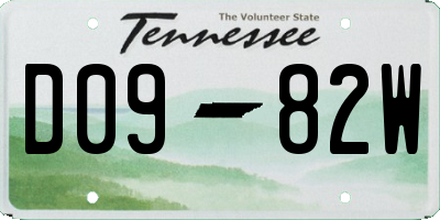 TN license plate D0982W