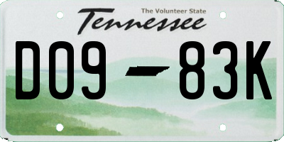 TN license plate D0983K