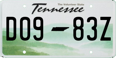 TN license plate D0983Z