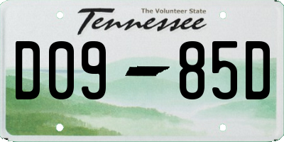 TN license plate D0985D