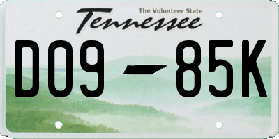 TN license plate D0985K