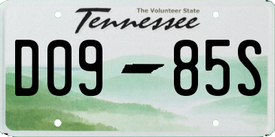 TN license plate D0985S