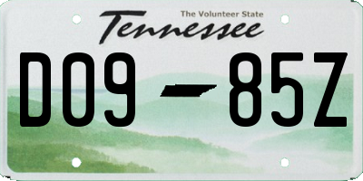 TN license plate D0985Z