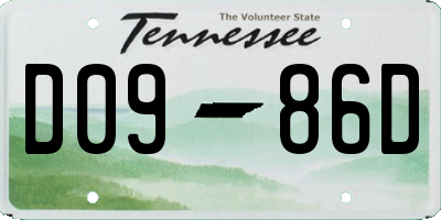 TN license plate D0986D