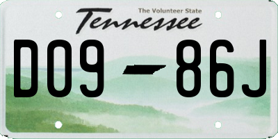 TN license plate D0986J