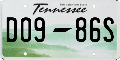 TN license plate D0986S