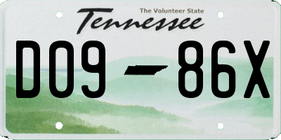 TN license plate D0986X