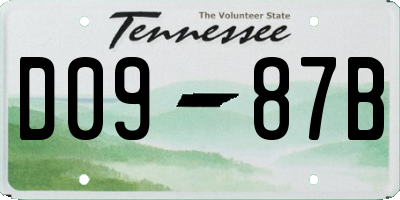 TN license plate D0987B